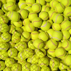 Tennis balls from Dingo's Raw Happiness campaign.